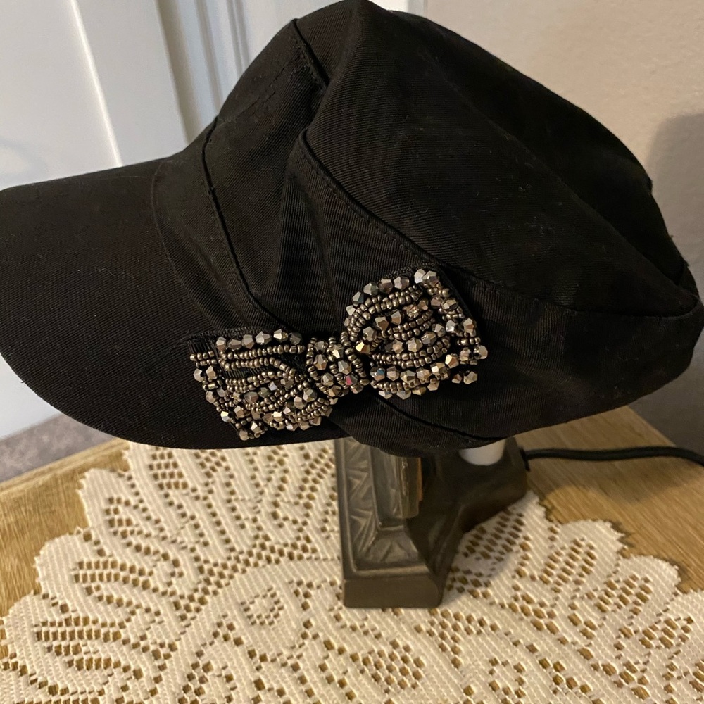 Blinged Black Cap